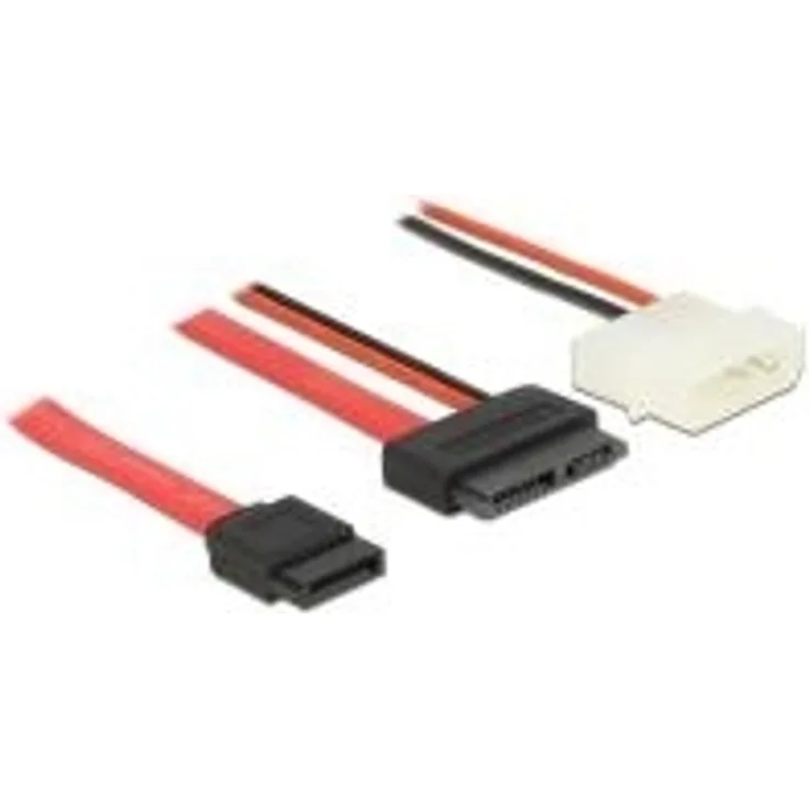 DeLOCK - SATA-Kabel - Slimline SATA 13-polig (W) - interne Stromversorgung, 4-polig, 7-poliges SATA - 1 m (84792)