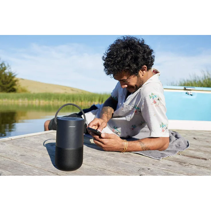Bose Portable Home Speaker Multiroom-Lautsprecher mit Alexa, Google Assistant, Webradio, spritzwassergeschützt, geeignet für Indoor, Outdoor, schwarz – Bild 4