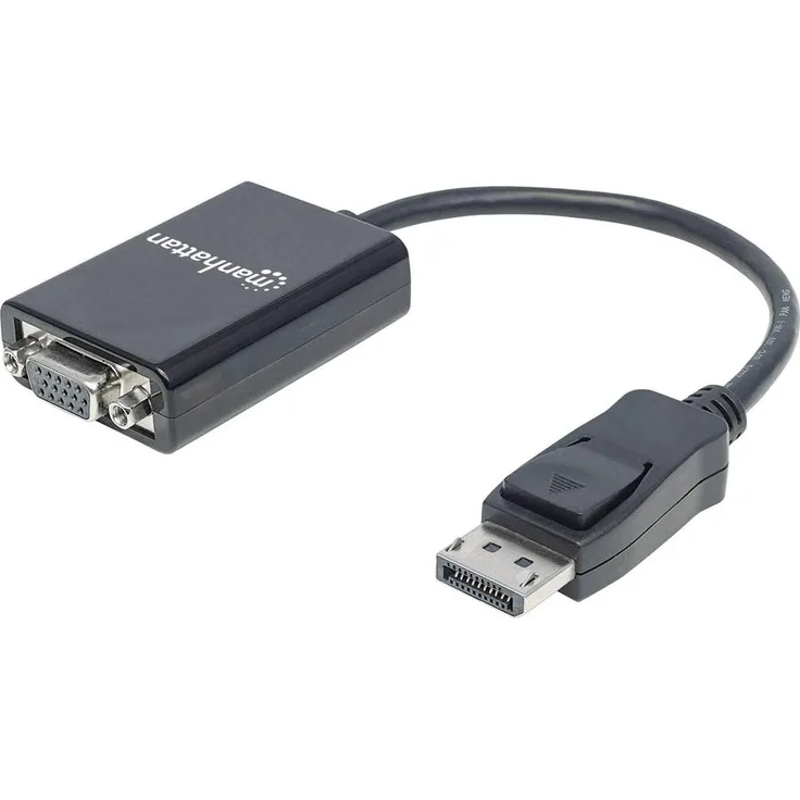 Manhattan DisplayPort auf VGA Konverter-Kabel (DisplayPort-Stecker auf HD15-Buchse 15 cm aktiv) schwarz 151962