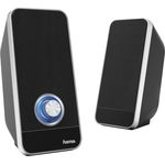 Hama PC Lautsprecher Sonic (USB 3.0, 3,5 mm Klinke, 3 W, Lautstärkeregler, aktive Boxen für Computer, PC, Laptop, Notebook, Smartphone und Tablet) schwarz