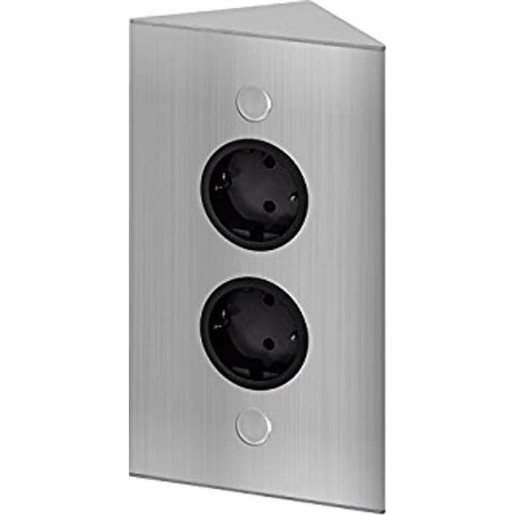 THEBO 2-fach Energie-Ecksäule ST 3007-2 in Edelstahl / Ecksteckdosen / Steckdosenleiste / Steckdosen