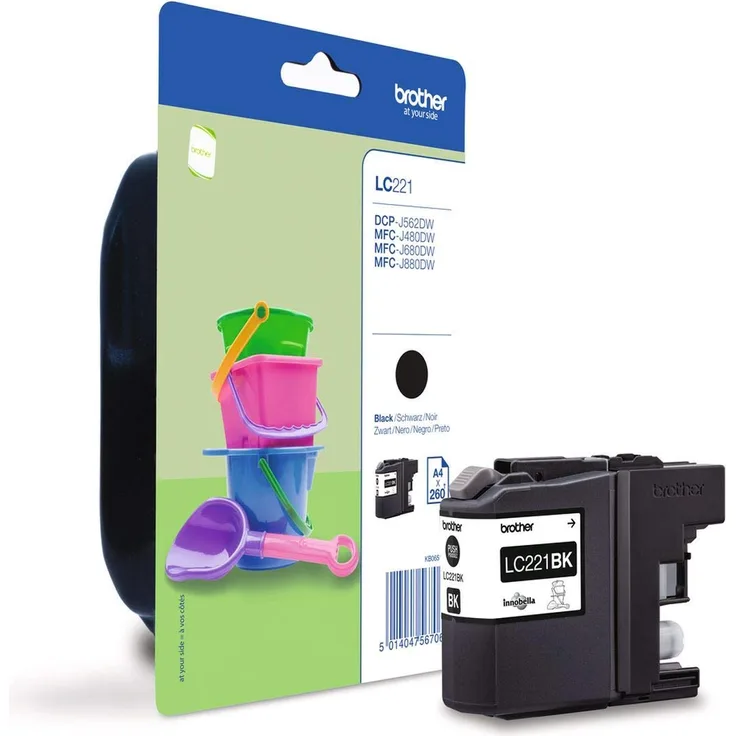 Brother Original Tintenpatrone LC-221BK (schwarz) (kompatibel mit Brother DCP-J562DW, MFC-J480DW, MFC-J680DW, MFC-J880DW)