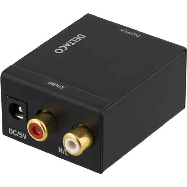 DELTACO AN-DG Audio Converter von analog zu digital, 2X RCA, S-PDIF schwarz