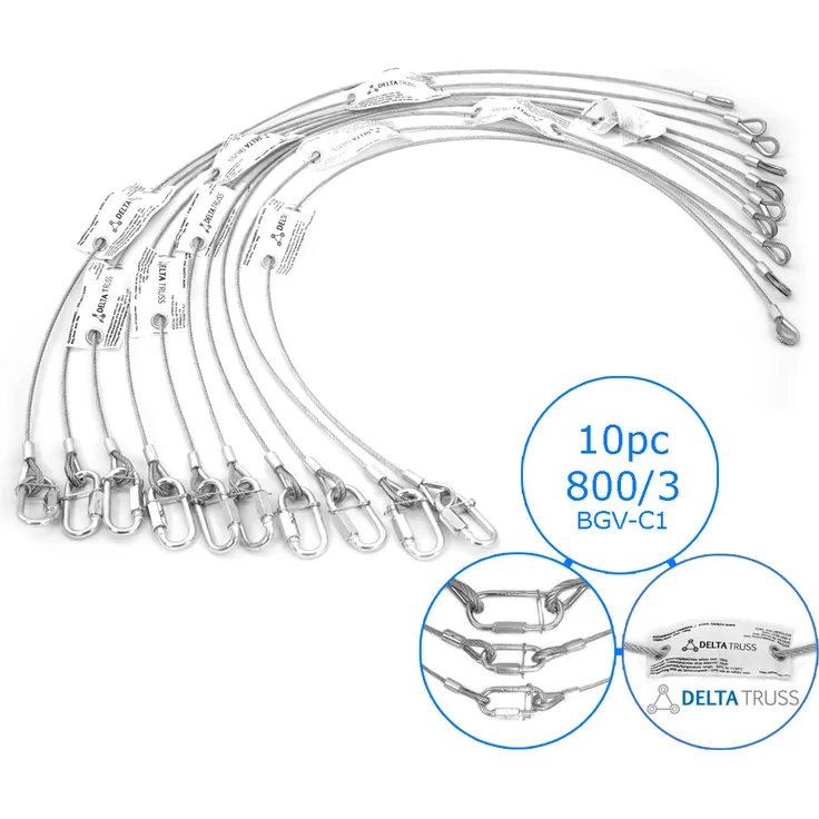 Sicherheitsfangseil 800x3mm - 10er Set - Safety nach BGV-C1 bis 5kg