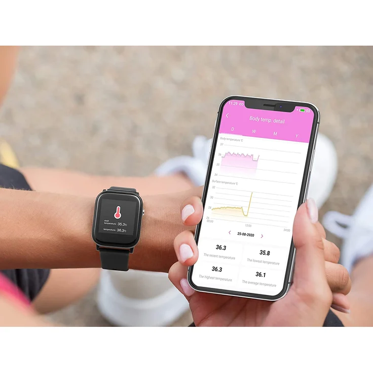 Technaxx TX-SW6HR Smartwatch Unisex, 44mm, Silikonarmband, Schwarz – Bild 4