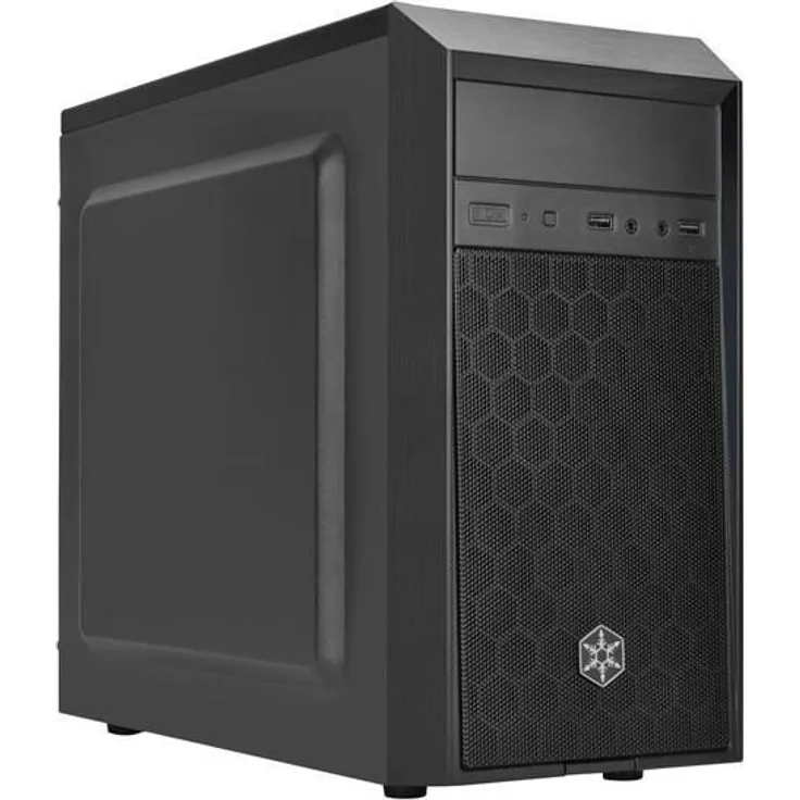 SilverStone SST-PS16B - Precision Mini Tower Micro-ATX Computer Gehäuse, geräuscharm, schwarz