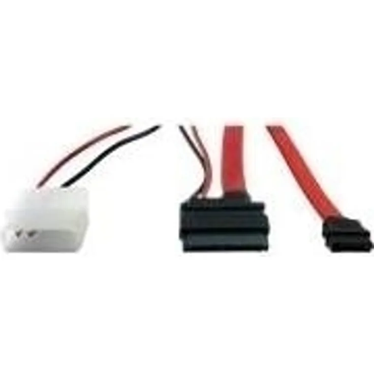 Inter-Tech - SATA-Kabel - Slimline SATA 13-polig - 7-poliges SATA, interne Stromversorgung, 2-polig - 30cm - Rot (88885264)