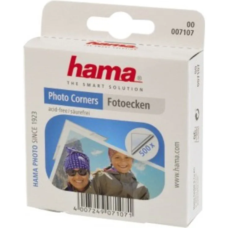 Hama Fotoecken (500 Stück, selbstklebend, praktische Spenderbox, säurefrei, lösemittelfrei, geeignet für Alben, archivierungssicher) transparent
