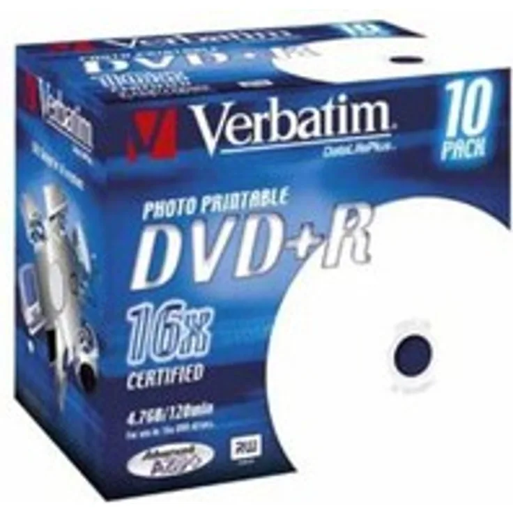 Verbatim DVD+R 4,7 GB - 16-fache Brennngeschwindigkeit - hohe Lebensdauer - Kratzschutz - 10 Stück Jewel Case