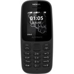 Nokia 105 Mobiltelefon (1, 8 Zoll Farbdisplay, FM Radio, 4 MB ROM, Dual-Sim) Schwarz, Version 2019