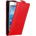 cadorabo Hülle für Samsung Galaxy S4 MINI in APFEL ROT Handyhülle im Flip Design mit unsichtbarem Magnetverschluss Case Cover Schutzhülle Etui Tasche Book Klapp Style