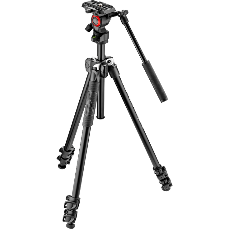 Manfrotto mk290lta3-v Kit 290 Leichtes Stativ mit Video-Fluidkopf, schwarz – Bild 1