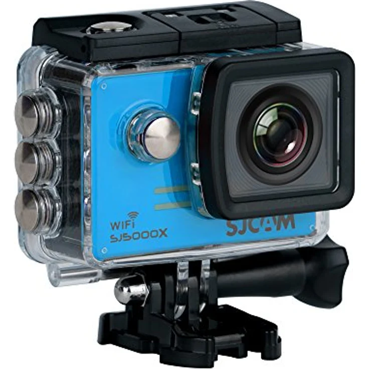 SJCAM SJ5000X-Elite Deutsche Version wasserdichte Sport Actionkamera (5,08 cm (2 Zoll), 4K-2K, WiFi, 30m, 14MP, Gyro Anti-Shake Stabilisierung, 16 Zubehörteile) blau – Bild 1