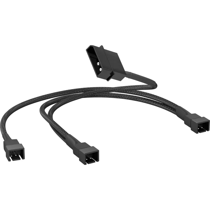 KabelDirekt - 4-Pin Molex Lüfter Verteilerkabel ((5,25 Zoll) 12V auf 3 x 3-Pin Stecker 2-polig, 20-20-20 cm)