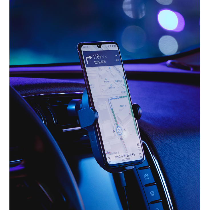 Xiaomi Mi 20 W Wireless Car Charger Qi/EPP Ladepad (Induktionsdistanz bis zu 4 mm, autom. Festklemmen des Smartphones, Smart LED, 27 W Autoadapter, Installation an Lüftungsschlitz oder via Saugnapf), Kfz-Ladegerät, schwarz – Bild 3