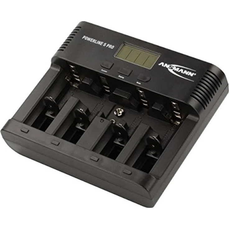 ANSMANN Akku-Ladegerät für 4x AA-AAA-C-D + 1x 9V-Block NiMH Akkus - Batterieladegerät mit 5 Ladeprogrammen: Laden, Entladen, Testen, Refresh, Schnellladen + USB - Powerline 5 Pro Akkupflegestation – Bild 1