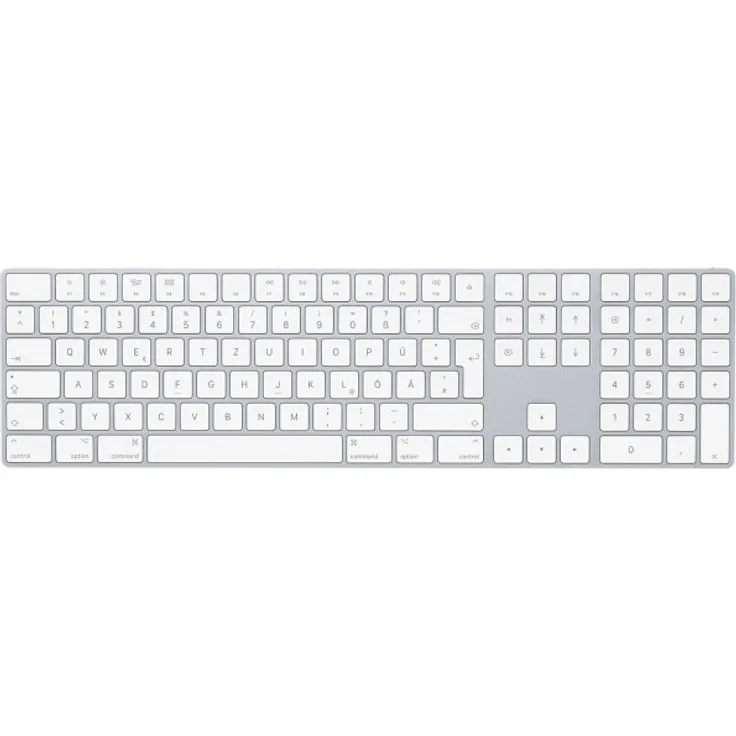 Apple Magic Keyboard with Numeric Keypad - Tastatur - Bluetooth - Deutsch - Silber - für 10.2-inch iPad, 10.5-inch iPad Air, iPad mini 5, iPhone 11, XR, XS, XS Max - QWERTZ (MQ052D/A)
