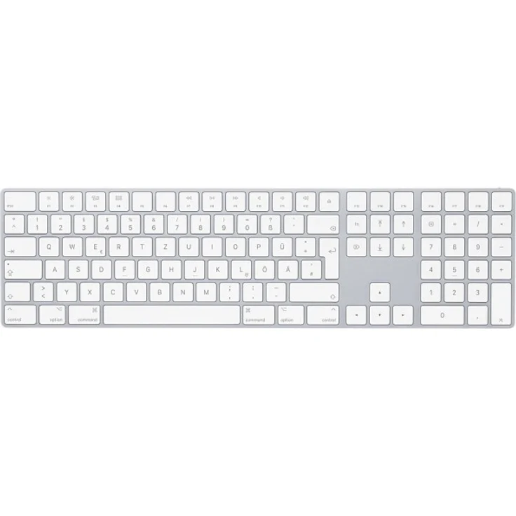 Apple Magic Keyboard with Numeric Keypad - Tastatur - Bluetooth - Deutsch - Silber - für 10.2-inch iPad, 10.5-inch iPad Air, iPad mini 5, iPhone 11, XR, XS, XS Max - QWERTZ (MQ052D/A) – Bild 1