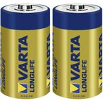 VARTA Longlife Batterie C Baby LR14 Batterie, Alkaline Batterien (ideal für Fernbedienung Radio Wecker und Uhr) 2er Pack