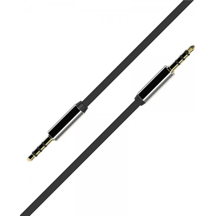Kabel XLayer Audio flat AUX Kabel 3,5mm Klinkenkabel 1.0m Black