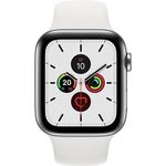 Apple Watch Series 5 Smartwatch GPS + LTE, Unisex, 40mm, Edelstahlgehäuse, Sportarmband, Weiß