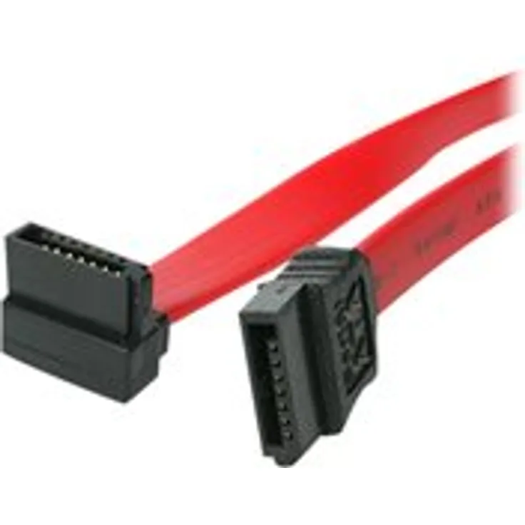StarTech.com SATA Anschluss Kabel, S-ATA Serial ATA internes Datenkabel, 7 pin Slimline Kabel 45cm, rechts gewinkelt, SATA-Kabel/600, SATA (R) bis SATA (R), 45.7 cm (SATA18RA1)