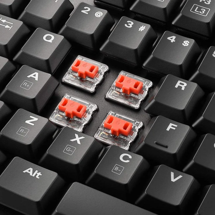Sharkoon PureWriter RGB Red - Tastatur - Hintergrundbeleuchtung - USB - Deutsch QWERTZ - Kailh Red (4044951021451) – Bild 3