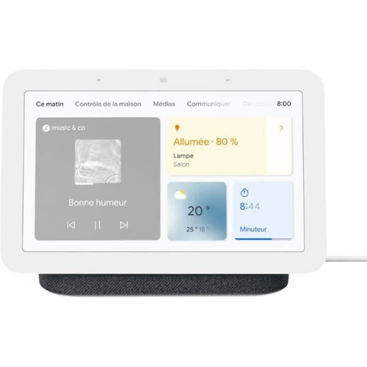 Google Nest Hub (2. Generation) Netzwerk-Lautsprecher, WLAN, Wireless Docking, Bluetooth, Sprachsteuerung, Google Assistant, Sprachassistent, carbon – Bild 1