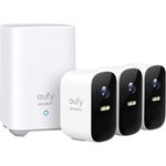 eufy Security eufyCam 2C 3+1, kabellose Überwachungskamera für draußen, 180 Tage Akkuleistung, HD 1080p, IP67 wetterfest, Nachtsicht, Kompatibel mit HomeKit, Drei-Kamera-Set, gebührenfreie Nutzung, Weiß (T88323D2)
