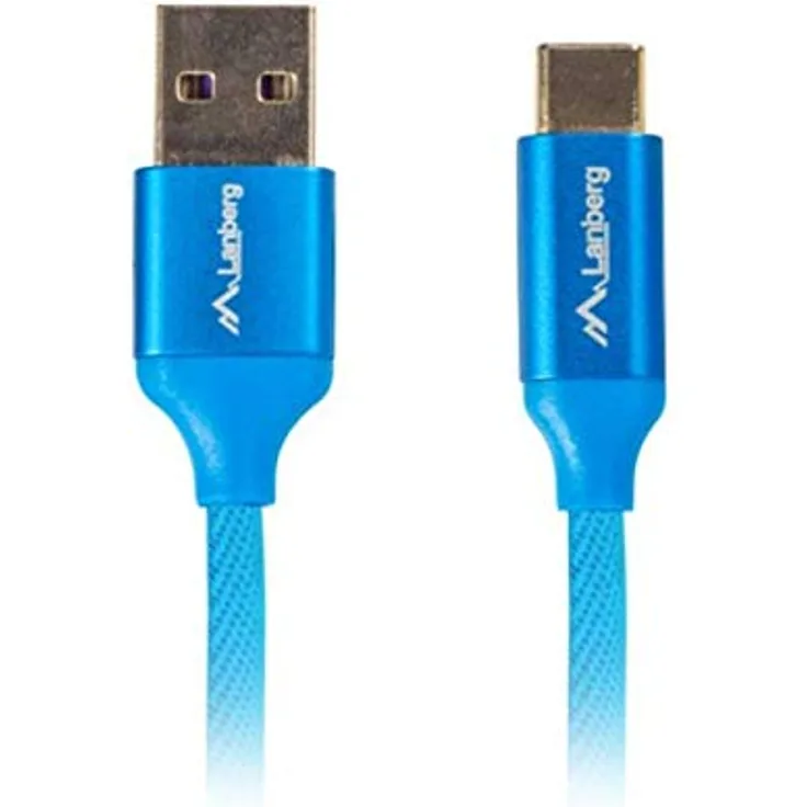 Lanberg cable Premium Quck Charge 3.0 ,USB-C(M)->A(M) 1,8m Blue (CA-USBO-22CU-0018-BL)