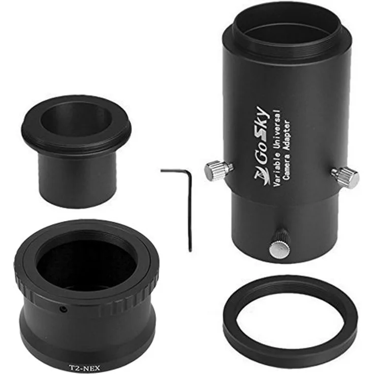 Gosky Deluxe Teleskop-Kamera-Adapter-Set für Sony E-Mount (spiegellos) Kameras (E-Mount, inkl. NEX, A7 und VG Serie) für Teleskop Prime Focus und Okularprojektion Fotografie
