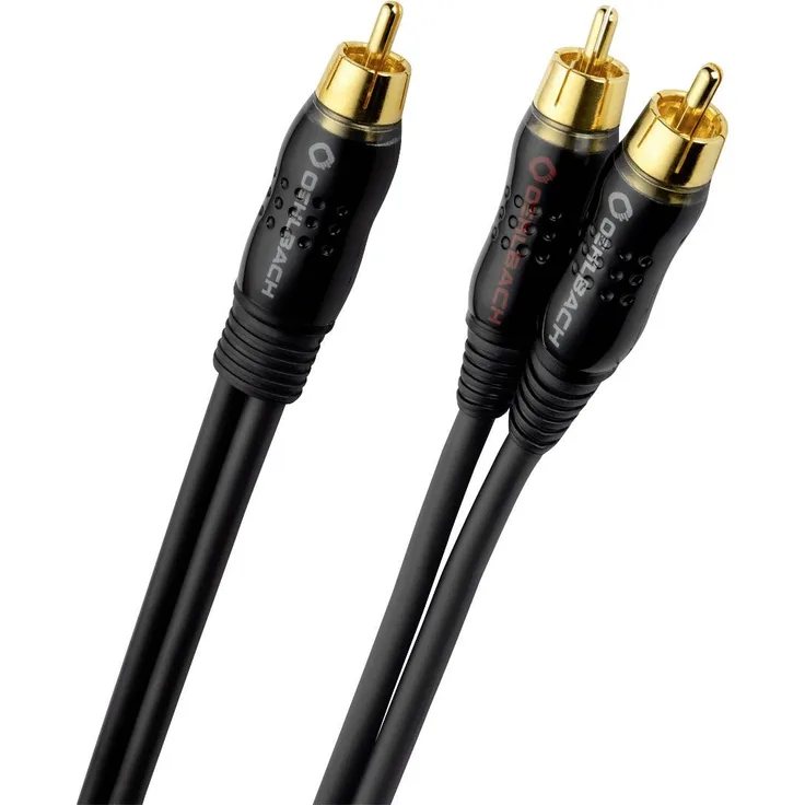 Oehlbach BOOOM | Y-Cinch Subwoofer-Kabel | 2x Cinch auf 1x Cinch | Audiokabel, OFC, rund, blau Anthrazit, 12.5 m