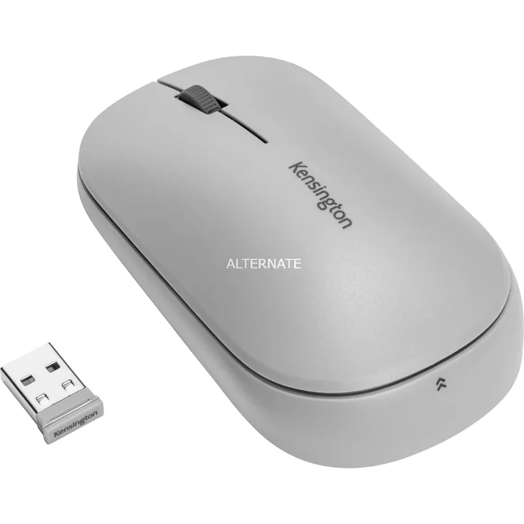 Kensington SureTrack Kabellose Maus mit Bluetooth und Nano-USB-Empfänger, Ideal für Laptops und Desktop-Computer, Kompatibel mit Chrome, Mac, Windows und Android, Grau, K75351WW