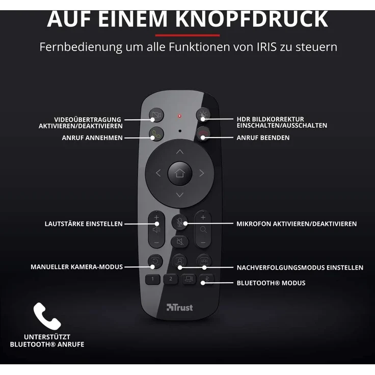 Trust IRIS - Konferenzkamera - Farbe - 3840 x 2160 - 4K - feste Brennweite - Audio - USB 3.2 Gen 1 – Bild 6