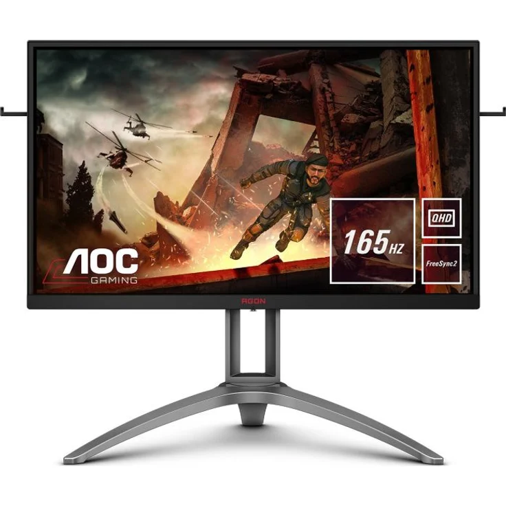 AOC AGON AG273QX 68 cm (27 Zoll) Monitor (HDMI, DisplayPort, USB Hub, Free-Sync 2, 1ms Reaktionszeit, HDR 400, 2560 x 1440, 165 Hz) schwarz – Bild 1