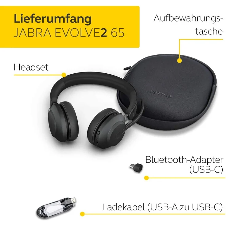 Jabra EVOLVE2 65 USB-C UC Stereo Black – Bild 5