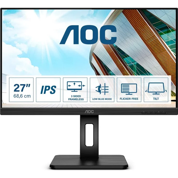 AOC Q27P2Q - 27 Zoll, WQHD (2560 x 1440 Pixel), IPS-Panel, 75Hz, 4ms, 300cd/m² (Q27P2Q) – Bild 1