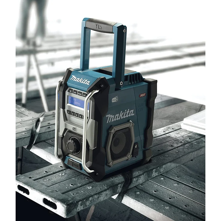 Makita 12-40V MR003GZ ohne Akku ohne Ladegerät Baustellenradio, blau – Bild 2