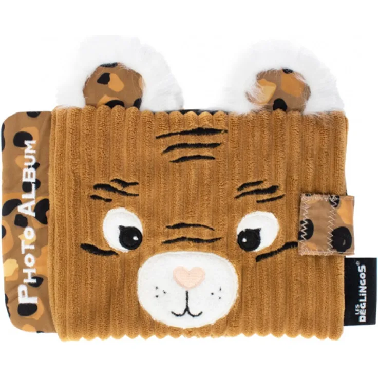 Les Deglingos fotoalbum Tiger Junior 18 cm Plüsch braun-weiß-schwarz