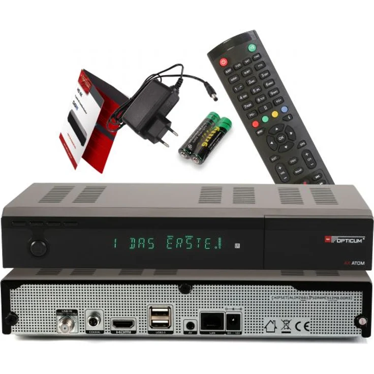 Opticum AX Atom 4K UHD Sat Receiver, DVB-S/S2, HDMI, EPG, schwarz – Bild 2