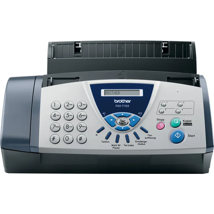 Brother FAX-T102 Thermo Transfer Faxgerät, grau