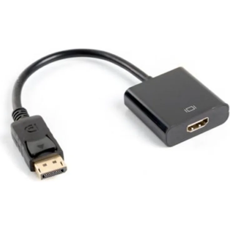 lanberg AD-0009-BK Displayport 1.1A (19Pol) Stecker auf HDMI (1.4)'' Buchse Adapter mit Kabel, 20 cm schwarz