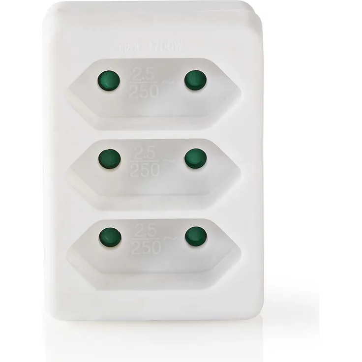 Nedis Stromverteiler | 3-Wege | Schuko-Steckdose | Weiß