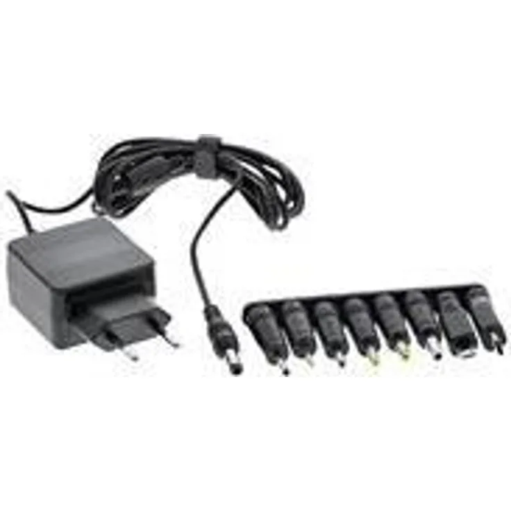 InLine 26608N Universal Steckernetzteil, 5V - 15W, mit 8 Wechselstecker, Micro-USB, USB-C