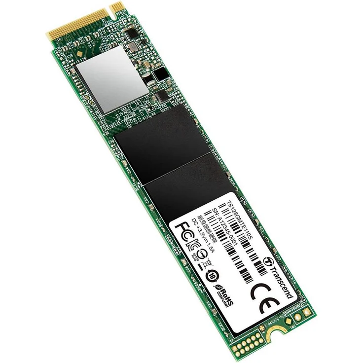 Transcend 110S - Solid-State-Disk - 128 GB - intern - M.2 2280 - PCI Express 3.0 x4 (NVMe) (TS128GMTE110S) – Bild 1