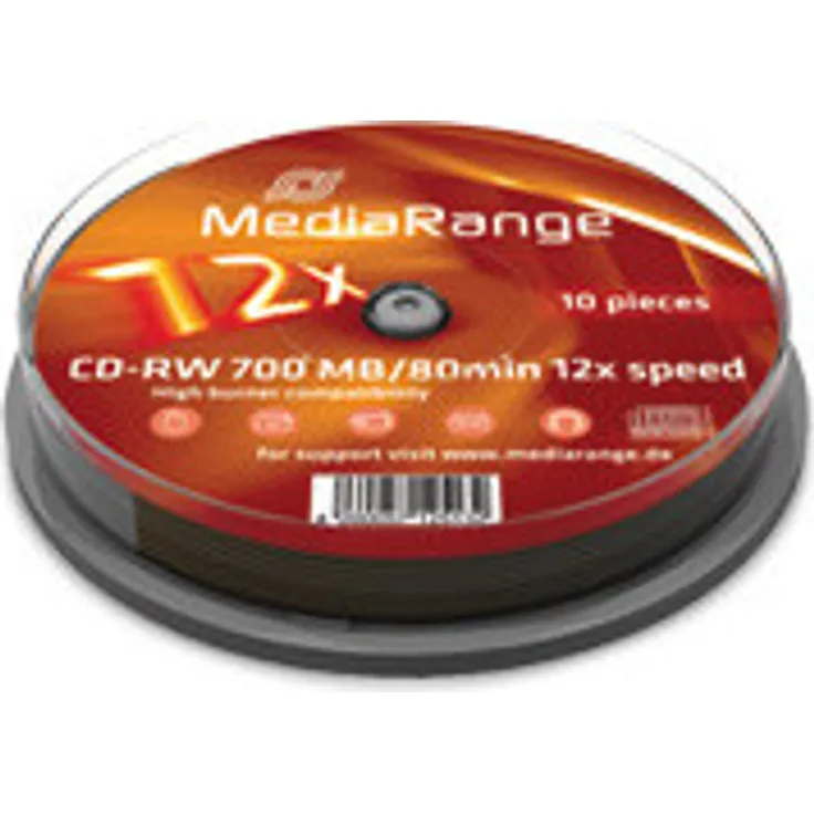 MediaRange MR235 CD-RW 700MB (80min. 12x Speed, wiederbeschreibbar, 10 Stück)