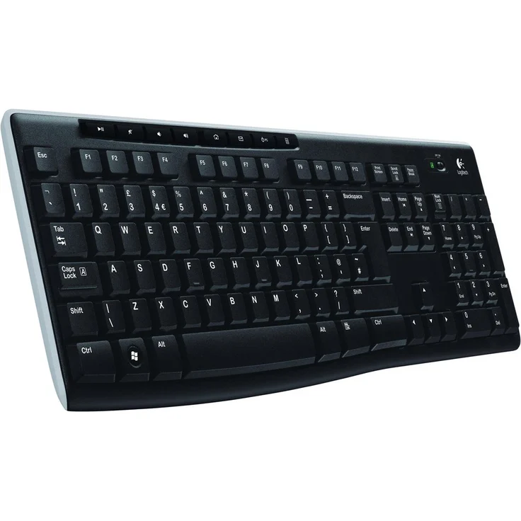 Logitech K270 Kabellose Tastatur, 2.4 GHz Verbindung via Unifying USB-Empfänger, 8 Multimedia- und Schortcut-Tasten, Spritzwassergeschützt, 2-Jahre Batterielaufzeit, Spanisches QWERTY-Layout - schwarz – Bild 2