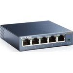 TP-Link TL-SG105 5-Ports Gigabit Netzwerk Switch (bis 2000 MBit-s im Vollduplexmodus, geschirmte RJ-45 Ports, Metallgehäuse, optimiert Datenverkehr, IGMP-Snooping, unmanaged, lüfterlos) blau metallic