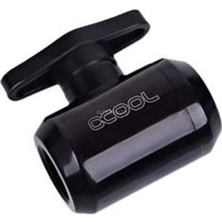 Alphacool Eiszapfen 2 Wege Kugelhahn G1/4 - Flüssigkühlsystem manuelles Kugelventil - Deep Black (17142)