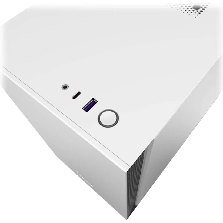 NZXT H210 - Mini-ITX-Gehäuse für Gaming-PCs - Front USB-C Port - Tempered Glass-Seitenfenster - managementsystem - Für Wasserkühlung nutzbar - Weiß-Schwarz – Bild 4